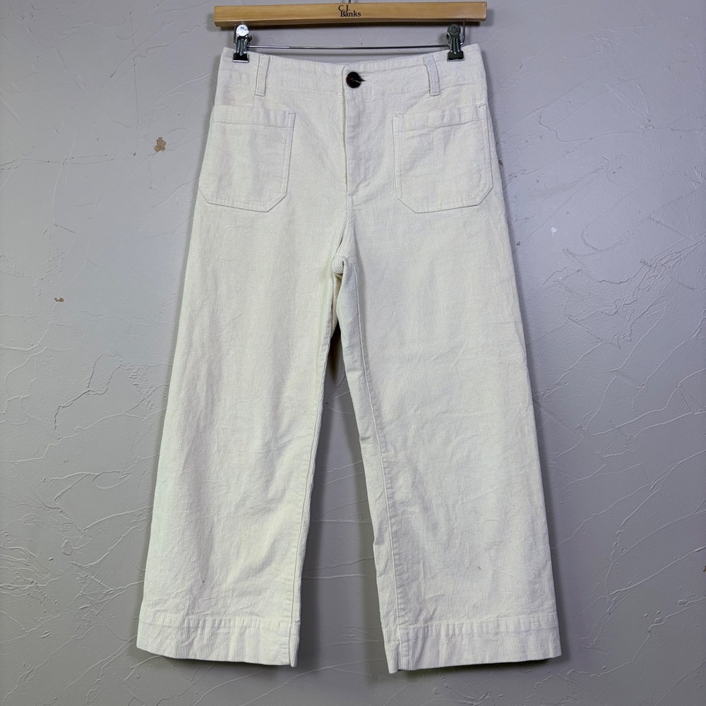 Velvet Heart Corduroy Pants Womens 26 Cream Wide Leg Crop High Rise Boho Preppy